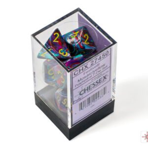 image of Chessex: Festive Mosaic/Yellow Polyhedral 7-Dice Set display