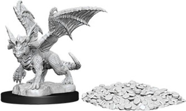 rendering of Wizkids Nolzur's Marvelous Unpainted Miniatures: W10 Blue Dragon Wyrmling mini