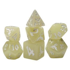 photo of Dragon Polyhedral Dice Set: Moon (Glow)