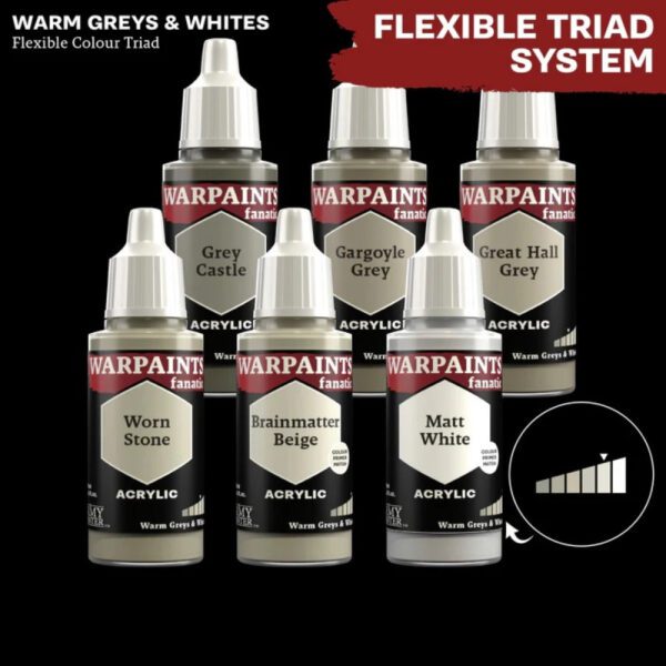 image of Army Painter Warpaints Fanatic: Brainmatter Beige warm greys and whites flex triad