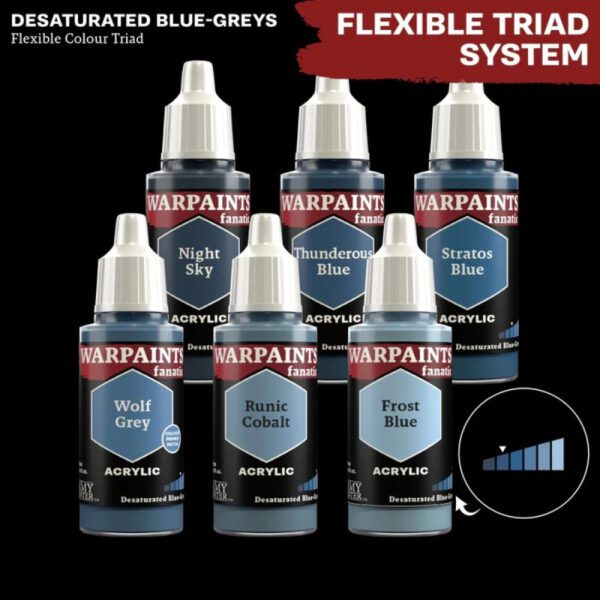 image of Army Painter Warpaints Fanatic: Stratos Blue destaturated blue-greys flex triad