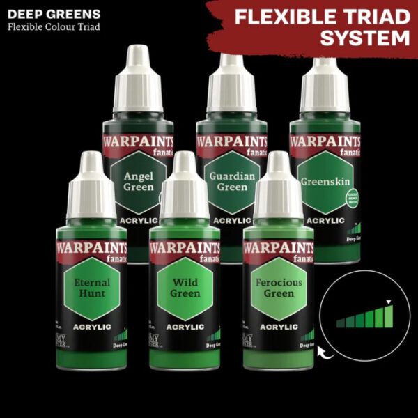 image of deep greens flex color triad