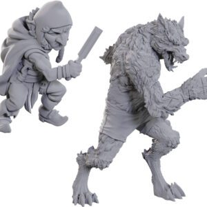 image of Critical Role Unpainted Miniatures: W23 Chetney Pock O'Pea & Werewolf minis