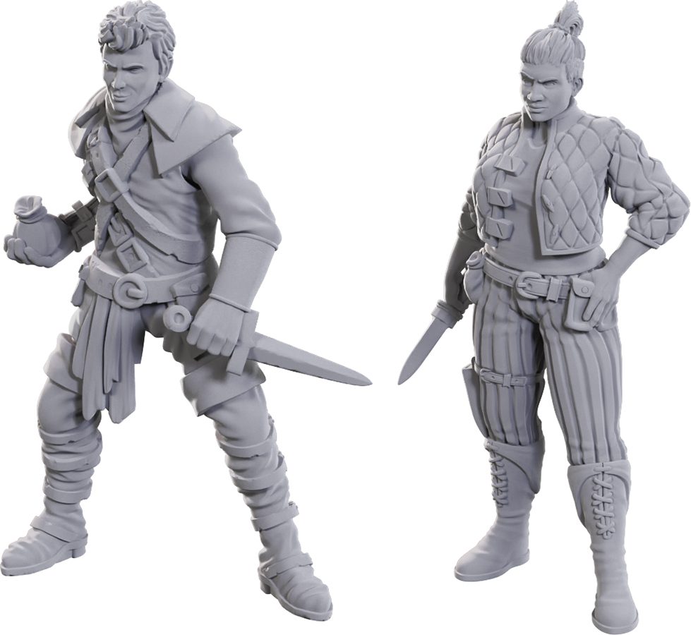 image of WizKids Deep Cuts Unpainted Miniatures: W23 Cutpurses Male & Female minis