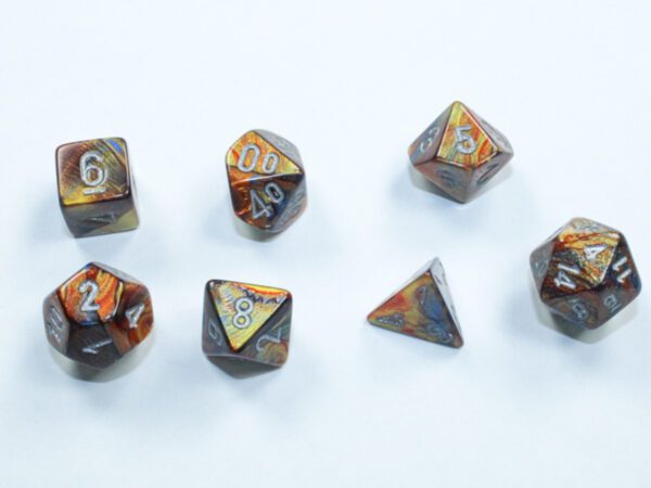 image of Chessex: Lustrous Mini-hedral Gold/Silver 7-Die set