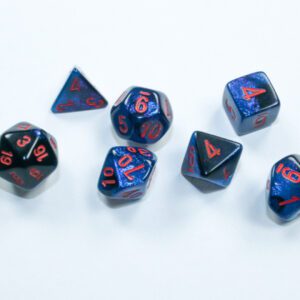 photo of Chessex: Gemini Mini-hedral Black-Starlight/Red 7-Die Set