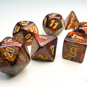 image of Chessex: Scarab Mini-hedral Blue Blood/Gold 7-Die Set