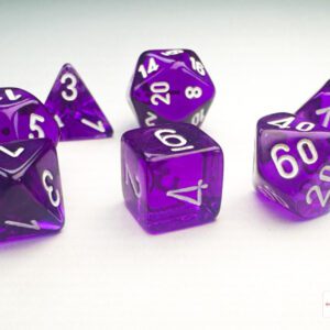 Chessex: Translucent Mini-hedral Purple/White 7-Die Set