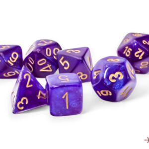 image of Chessex: Borealis Mega-hedral Royal Purple/Gold Luminary 7-Die Set