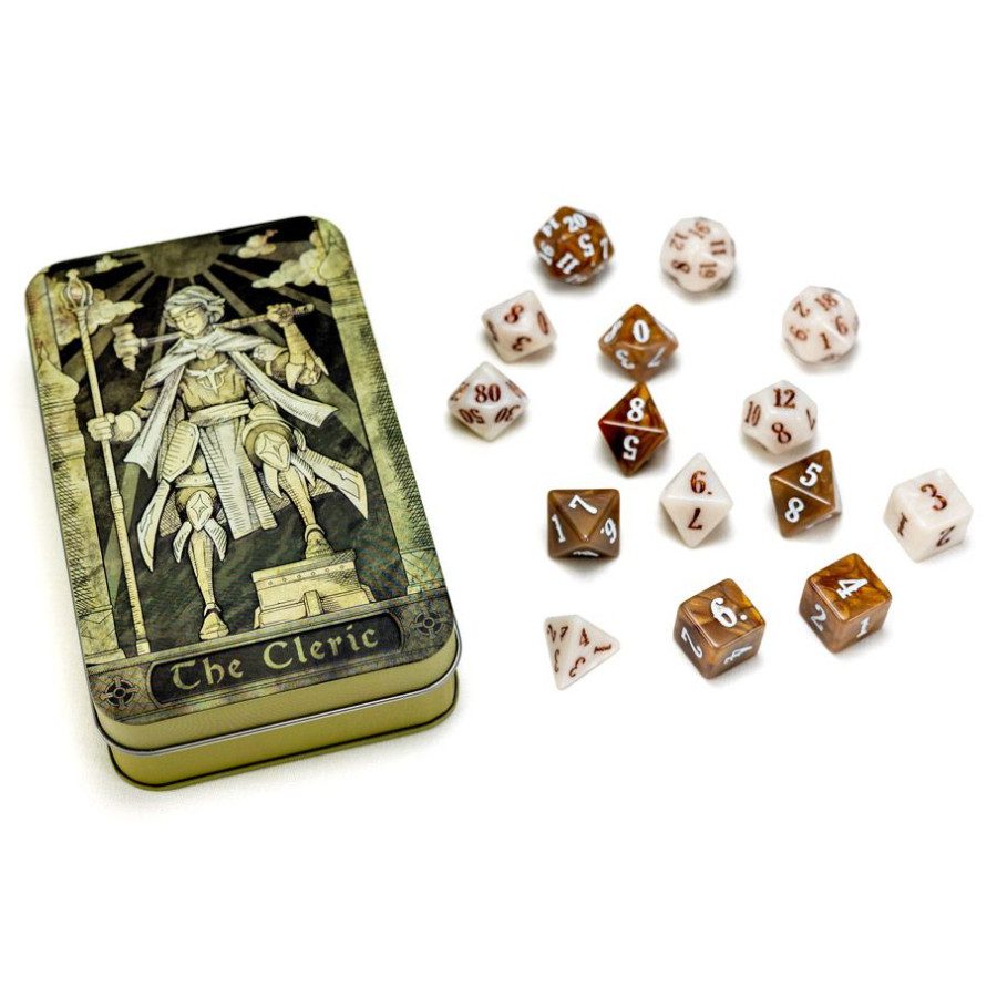 photo of RPG Class Dice Set: Cleric (14) dice and tin