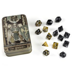 photo of RPG Class Dice Set: Paladin (15) dice and tin