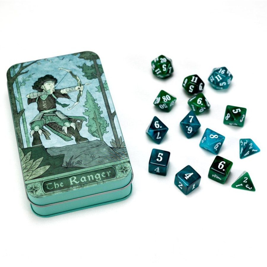 photo of RPG Class Dice Set: Ranger (14) dice and tin