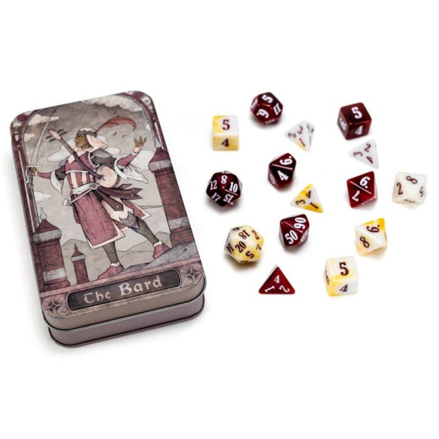 image of RPG Class Dice Set: Bard tin and dice