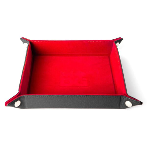 image of red Velvet Dice Tray With Leather Backing