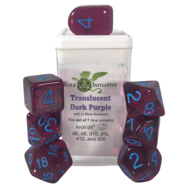 image of Role 4 Initiative: 7-Set Translucent Dark Purple with Light Blue