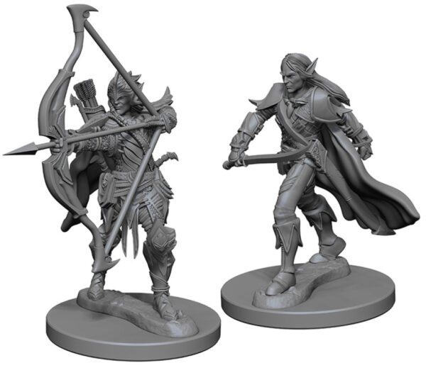 image of WizKids Deep Cuts Unpainted Miniatures: W01 Elf Male Fighter