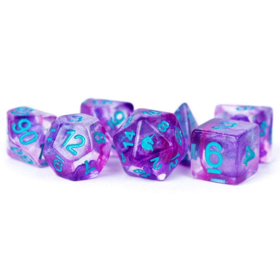 photo of FanRoll: 7-Set Unicorn Resin Violet Infusion dice