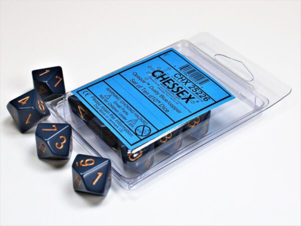 photo of Chessex: Opaque Dusty Blue/copper Set of Ten d10s