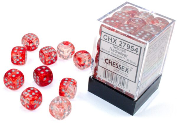 photo of Nebula Red/Silver 12mm d6 Dice Block