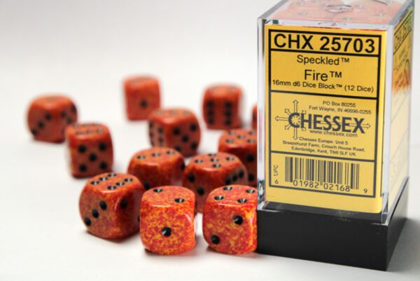 photo of Speckled Fire 16mm d6 Dice Block