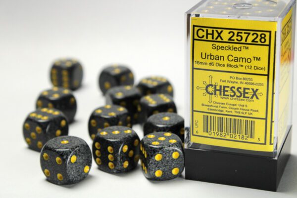 photo of Speckled Urban Camo 16mm d6 Dice Block