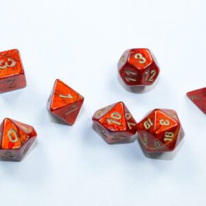 image of Chessex: Scarab Mini-hedral Scarlet/Gold 7-Die Set