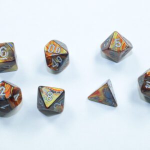 image of Chessex: Lustrous Mini-hedral Gold/Silver 7-Die set