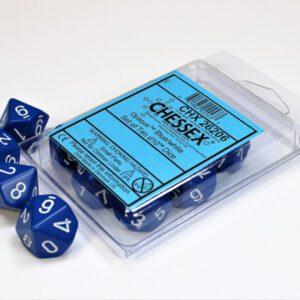Chessex: Opaque Blue/White Set of Ten d10s