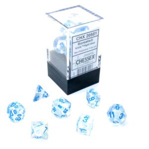 image of Chessex: Borealis Mini-hedral Icicle/light blue Luminary 7-Die