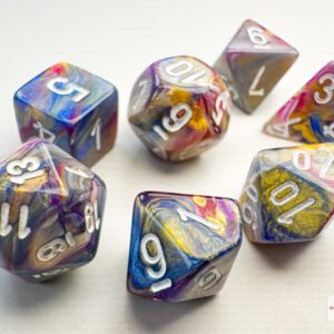 image of Chessex: Festive Mini-hedral Carousel/White 7-Die Set
