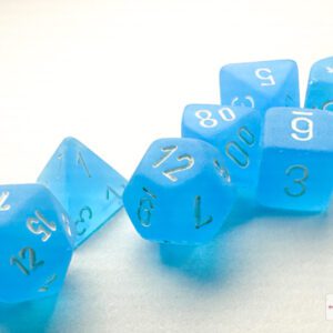 image of Chessex: Frosted Mini-hedral Caribbean Blue/White 7-Die Set sample