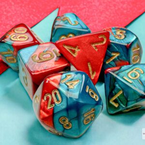photo of Chessex: Gemini Mini-hedral Red-Teal/Gold 7-Die Set