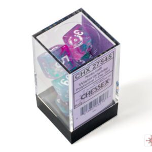 image of Chessex: Nebula Wisteria/White Luminary Polyhedral 7-Dice Set display