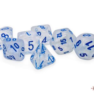 image of Chessex: Borealis Mega-hedral Icicle/Light Blue Luminary 7-Die Set