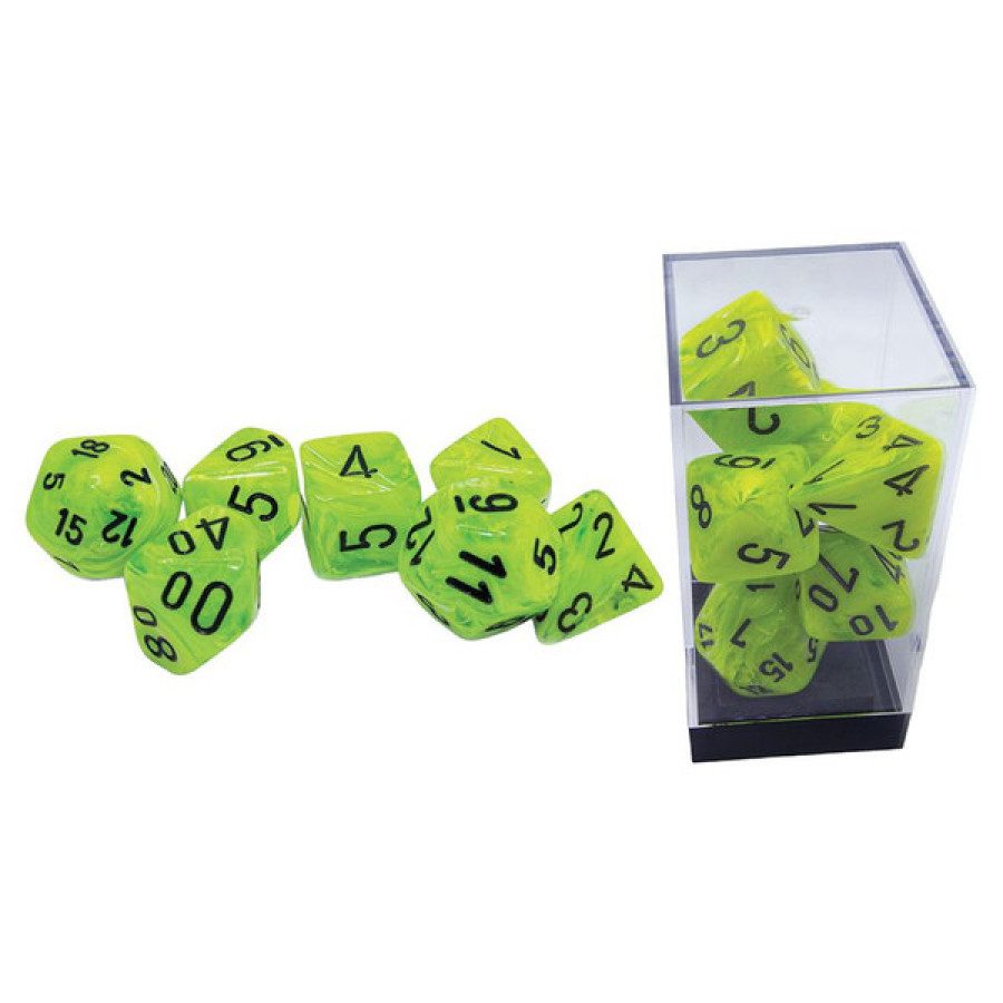 photo of 7-set Mega Hedrals: Vortex Bright Green/black