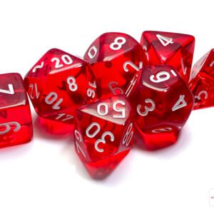 photo Chessex: Translucent Red/White Polyhedral 7-Dice Set loose