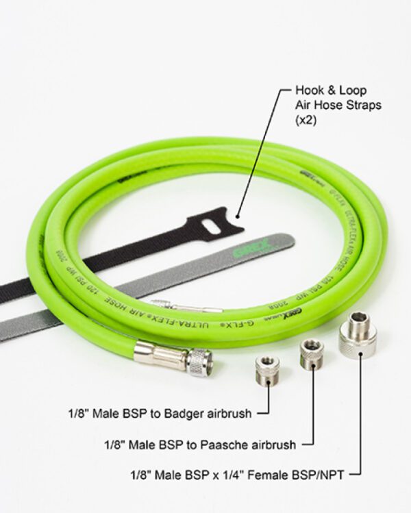 image of Grex 6' ULTRA-FLEX® Airbrush Hose part names
