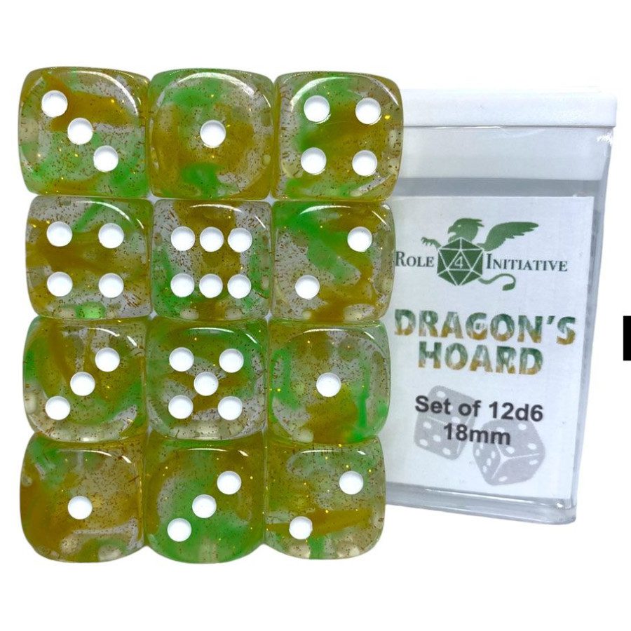 photo of d6 Cube 18mm Diffusion Dragon's Hoard (12)