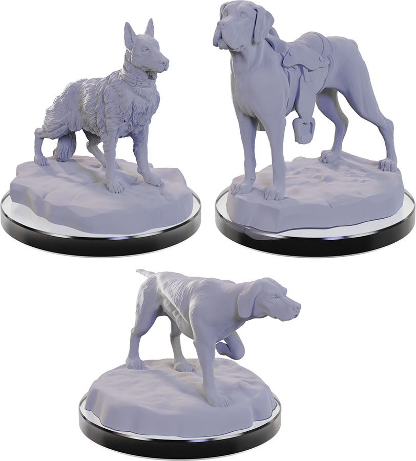 photo of WizKids Deep Cuts Unpainted Miniatures: W22 Dog Companions