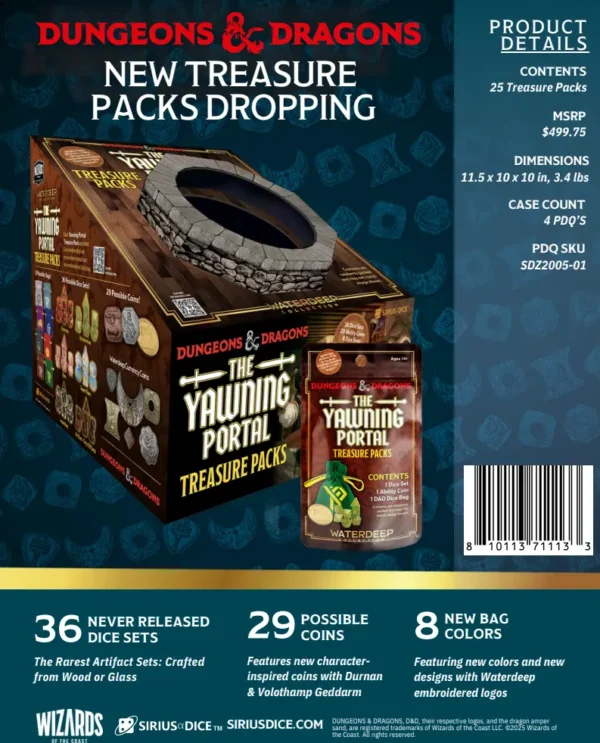 Sirius Dice D&D The Yawning Portal Treasure Packs