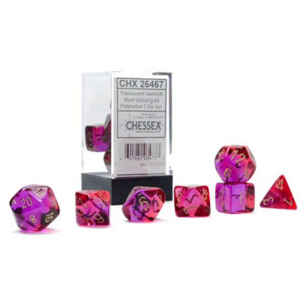 7-Set Cube Gemini Translucent Red-Violet with Gold