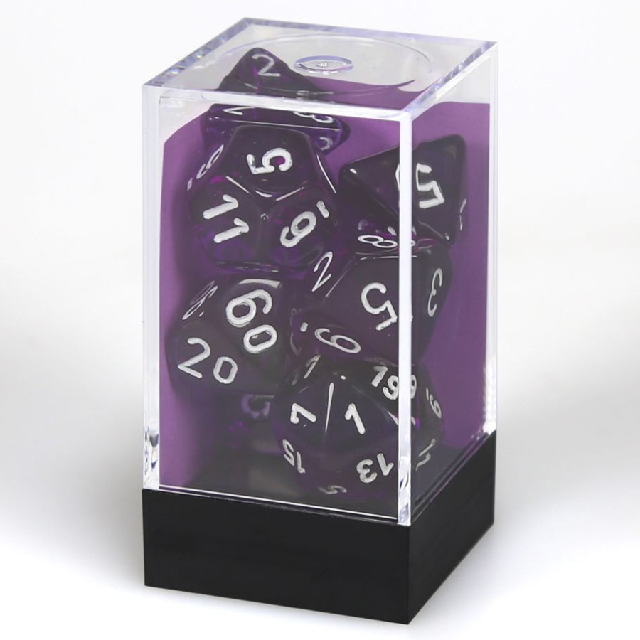 photo of 7-Set Cube Translucent Purple with White
