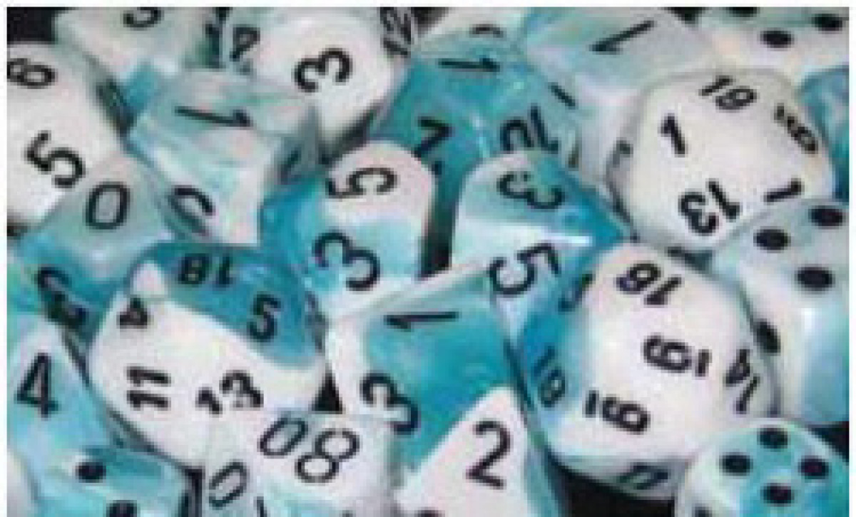 photo of GEMINI TEAL-WHITE W/BLACK DICE