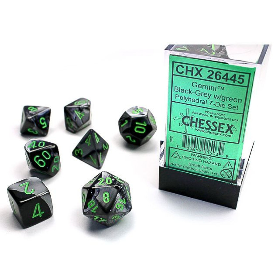 photo of 7-Set Cube Gemini Black and Grey with Green
