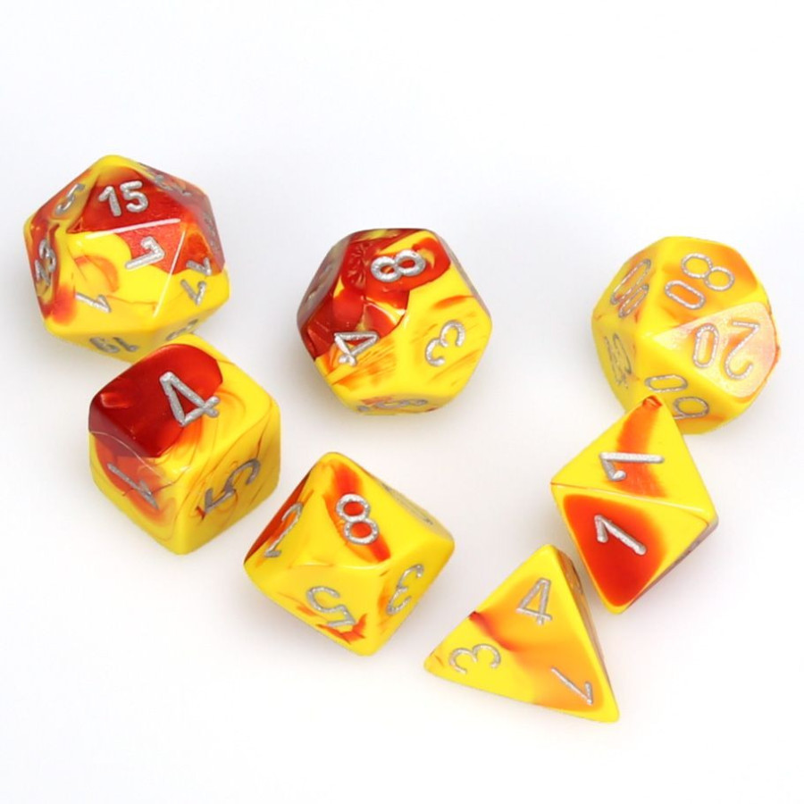 photo of 7-Set Cube Gemini Red and Yellow with Silver